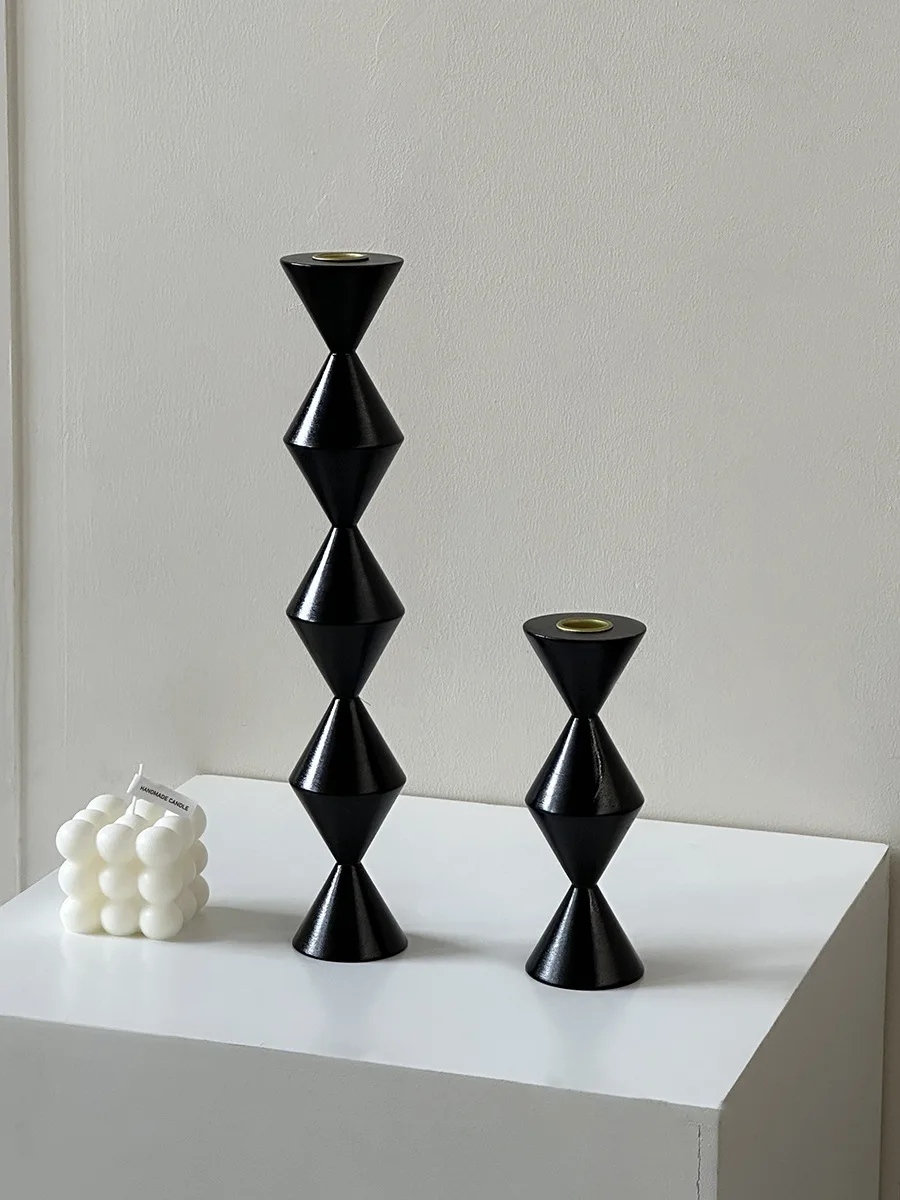 Винтажные скандинавские подсвечники для ароматерапии из Букового дерева/стекла