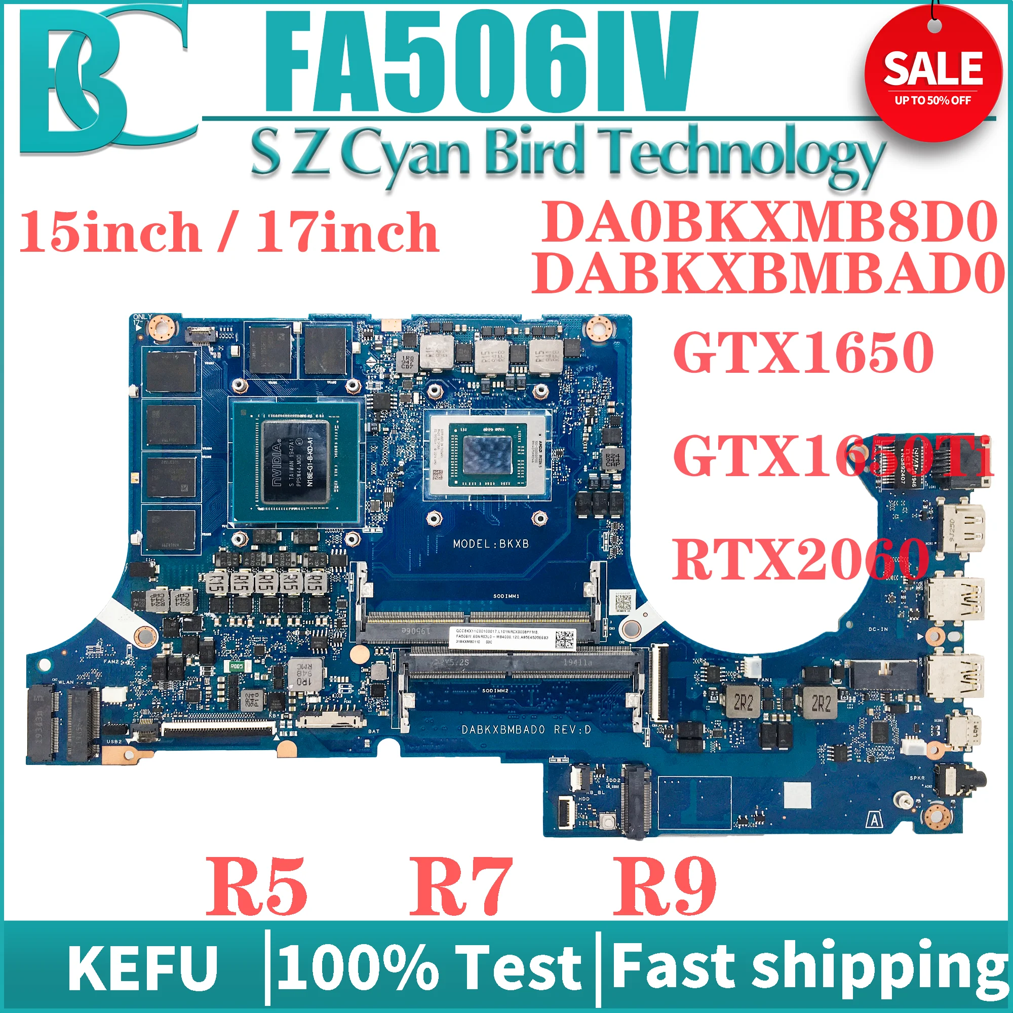 

KEFU FA506 Motherboard For ASUS Tuf A15 FA706 FA506IU FX506I FA506IV FA506II FA506IH FA706IH FA706II FA706IU Laptop Mainboard