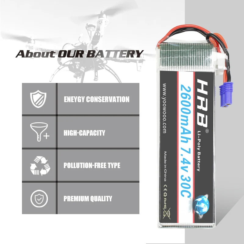 Фото 1 шт. LiPo аккумулятор HRB RC 2S 3S 4S 5S 6S 1300мАч 1500мАч 1800мАч 2200мАч 2600мАч с разъемом T-Dean для квадрокоптеров, вертолетов, самолетов №4