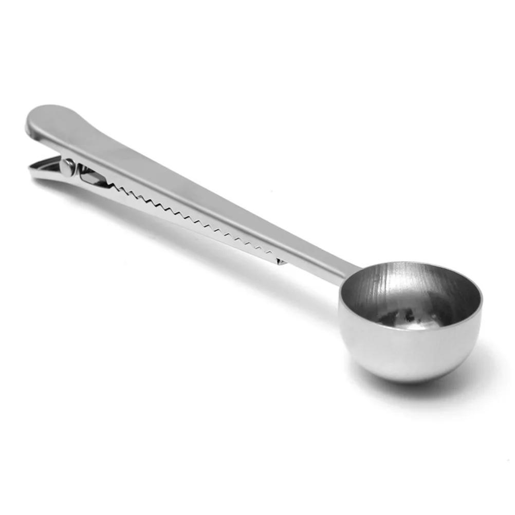 

Scoop Coffee Clip Spoon Measuring Tea Tablespoon Measure Spoons Clips Sealing Handled Stainless Steel Reusable Personalised