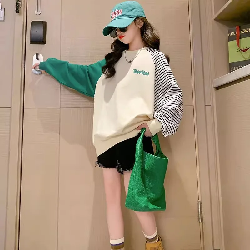 

Детский свитер для девочек на весну и осень, Осенний детский топ с длинным рукавом, Женский пуловер, куртка