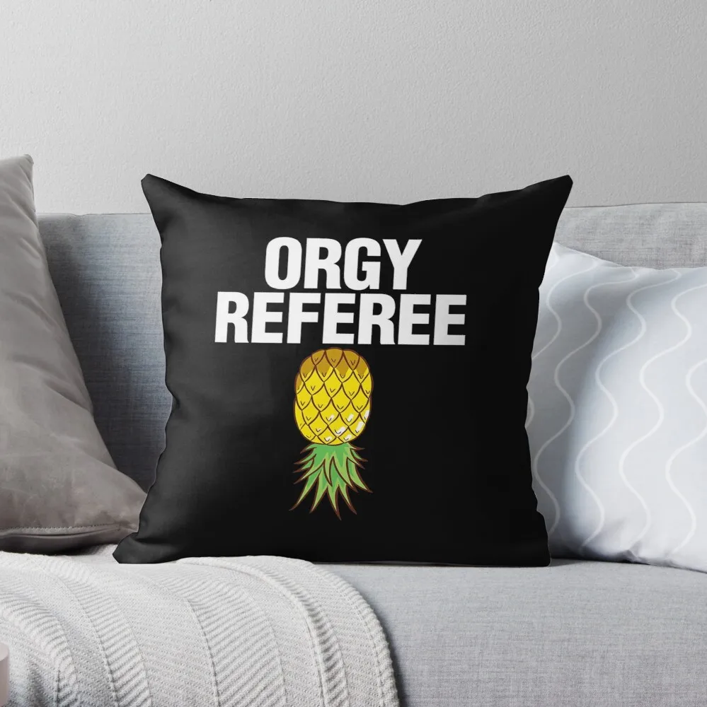 

Orgy Referee Swinger Shirt Swingers Pineapple Group Sex Gift Throw Pillow Print Zipper Decorative Pillowcase Car Cushion Cover