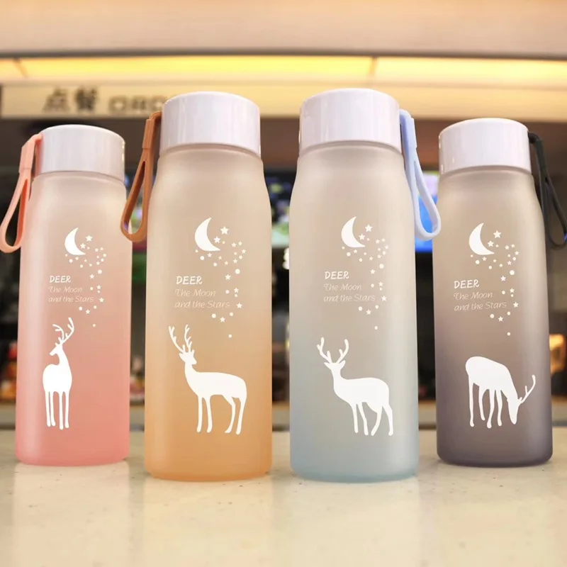 

560ml Sports Water Bottle Plastic Portable Drinking Cup Girl Leakproof Drop-proof Shaker Mug Travel Water Bottle for Outdoor
