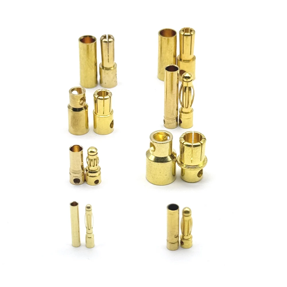 Позолоченная вилка-банан для аккумулятора RC 2 мм 3 5 4 6 8