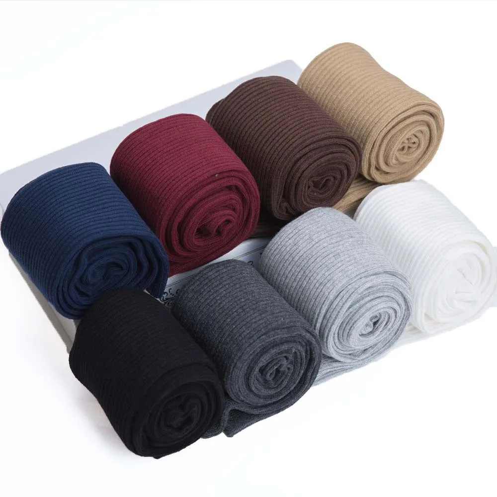 Trend Over Knee Wool Knitted Leg Warmers Winter Warm Candy Color Stockings Ankle Foot Cover Girl College Wind Pile Socks 55CM