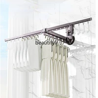 lbx punch free clothes hanger folding invisible telescopic rod household drying quilt artifact hang clothes