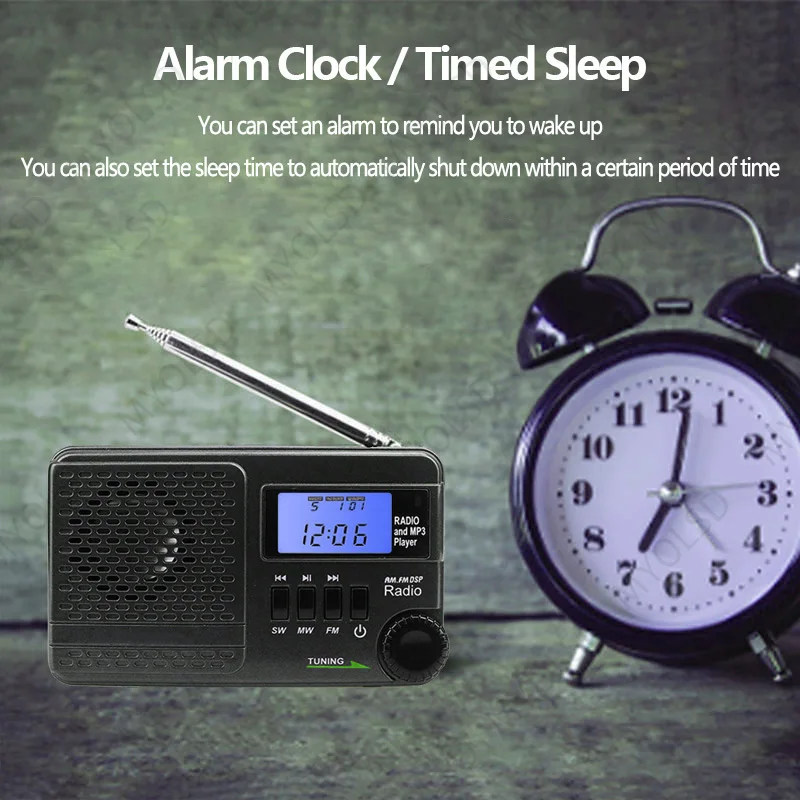 Портативное карманное радио FM AM SW Аккумуляторная USB TF карта динамик поддержка