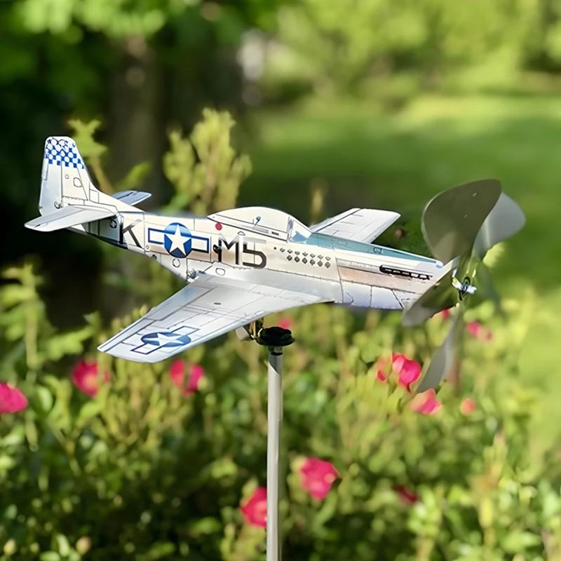 3D самолёт садовая атмосферная лопатка Pinwheel антикоррозийная металлическая