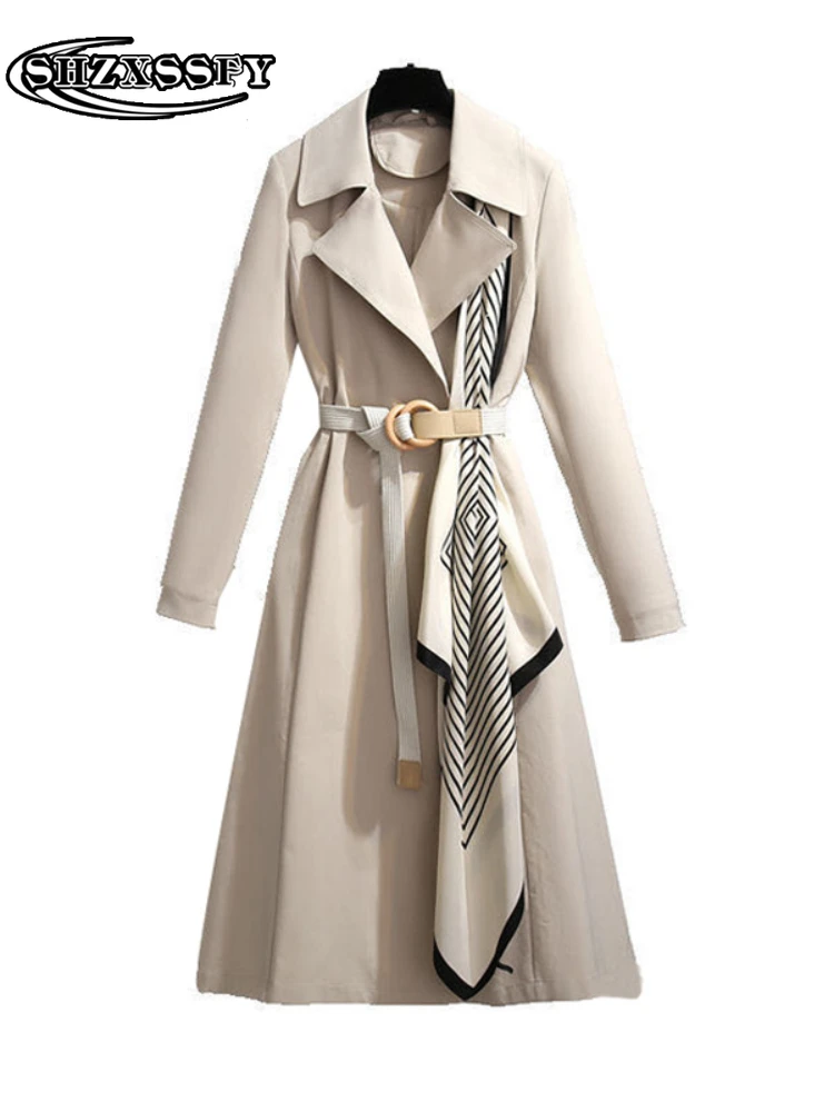 Women's Fashion Windbreakers New Loose Women's Long Trench Coat Casual Belt and Thin Temperament  Autumn 2021 Women's Clothing