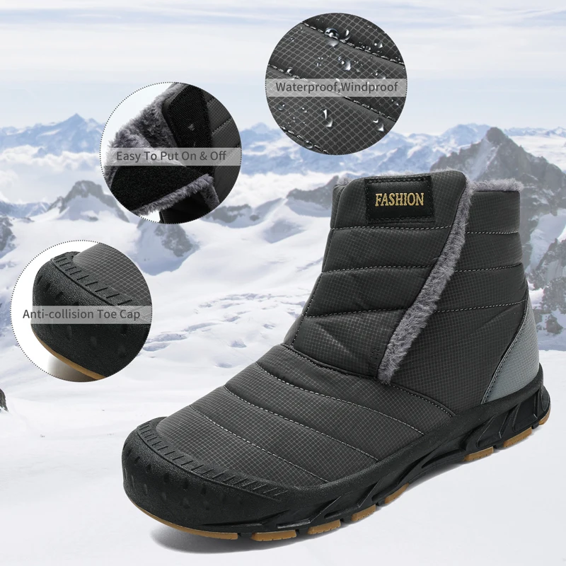Waterproof Man Hiking Boots Keep Warm Snow Botas Hombre Winter Boot Outdoor Sneakers For Women 2022 New Antiskid Hunting Shoes