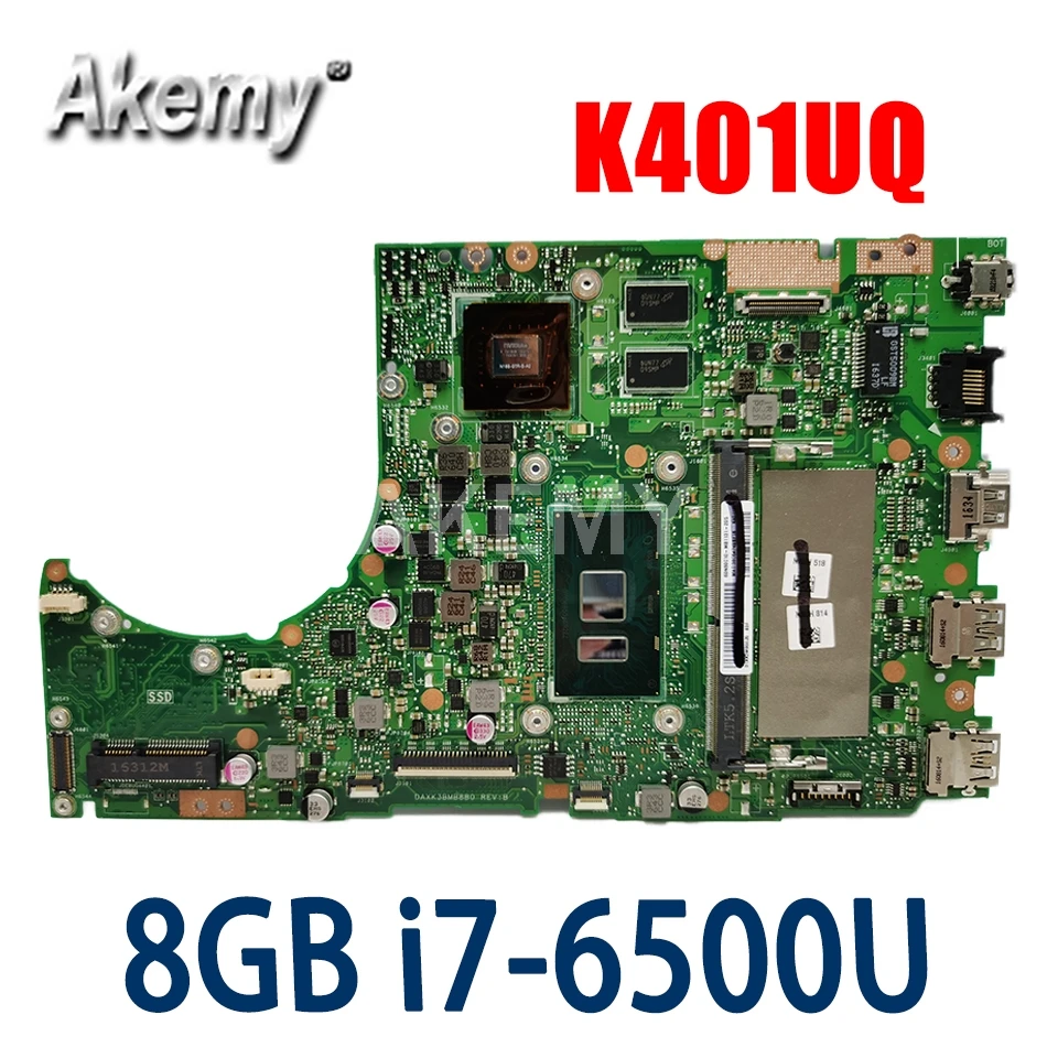 

Akemy New K401UQ 8GB RAM/i7-6500U 920MX GPU Motherboard For ASUS K401UB K401U A401U K401UQ K401UQK Laotop Mainboard Motherboard