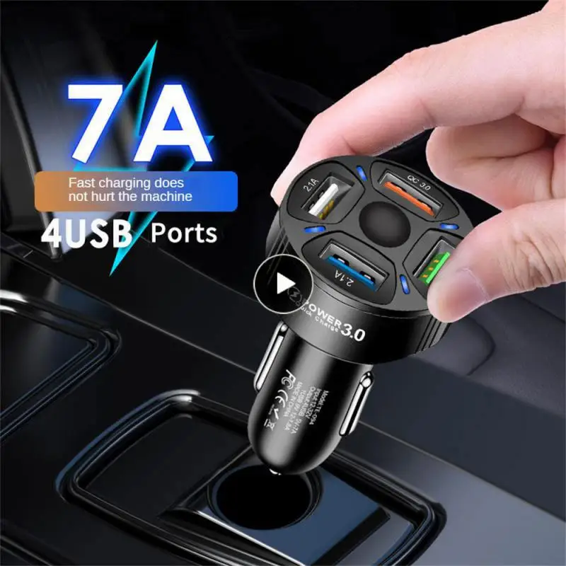

Durable Moible Phone Charger 4 Ports Usb Usb Car Charger Multifunctional Car Charger Practical Car Supplies Portable Universal