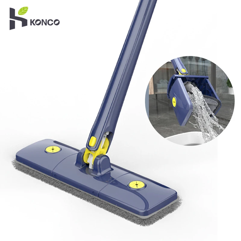 

360° Rotatable Cleaning Mop Microfiber Flat Mop Imitation Hand Twist Quick Dry Mop Dry And Wet Dual Use Squeeze Mop