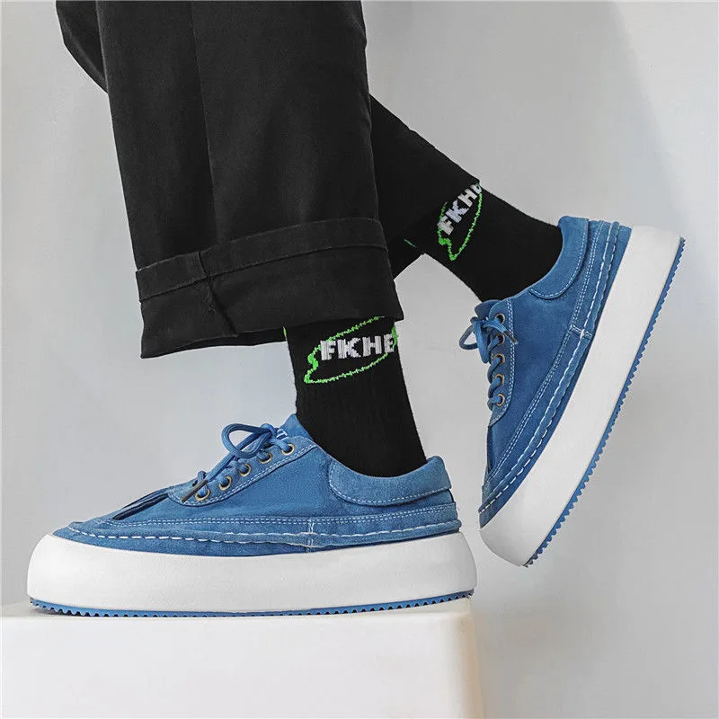 

Autumn Canvas Shoes Men Shoes Men's Casual Vulcanize Shoes Fashion Sneakers Street Cool Man Suede Flat Shoes Tenis Masculino