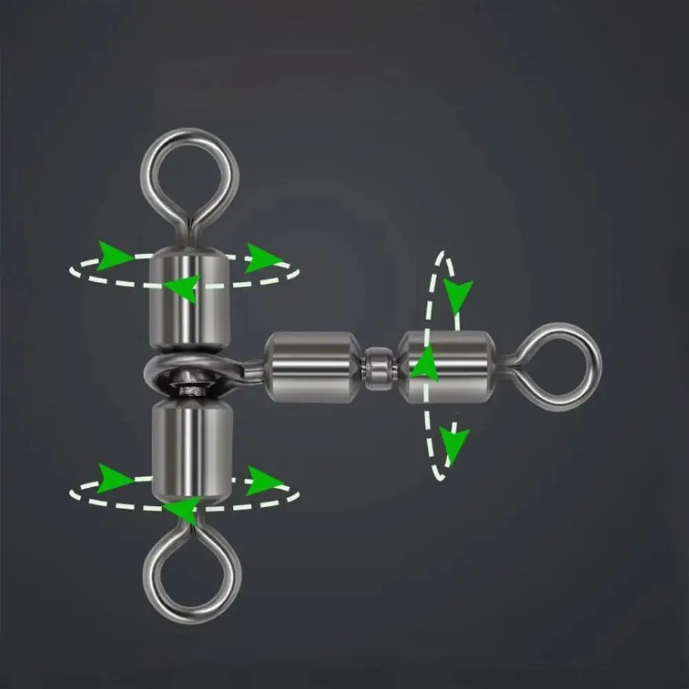 Соединитель для рыболовных крючков вертлюг подшипник тройной твердый