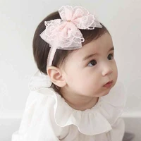 baby bow elastic headband white lace flower pearl hair bands newborn girls birthday photography prop headwear hair accessories