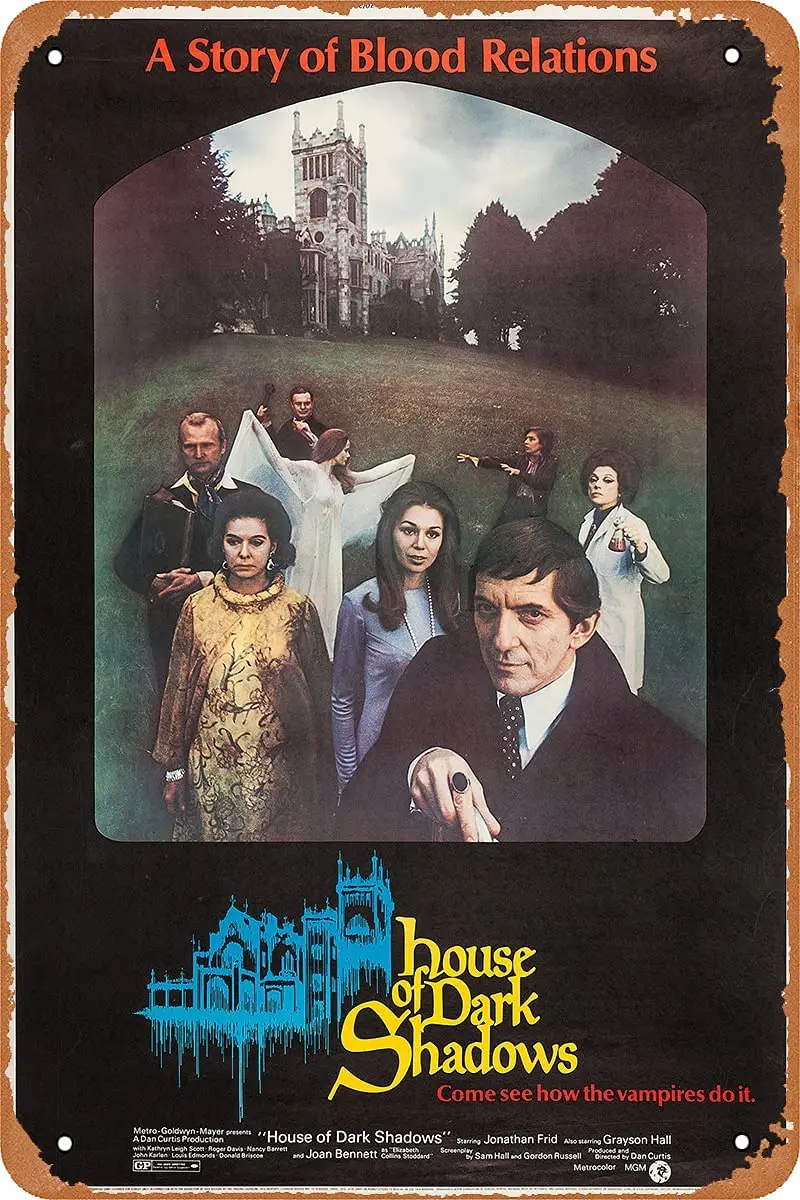 

Плакат фильма «Дом темных теней» Swrlzvzn (1970), винтажный металлический жестяной знак, Настенный декор для баров, ресторанов, кафе, пабов, жестян...