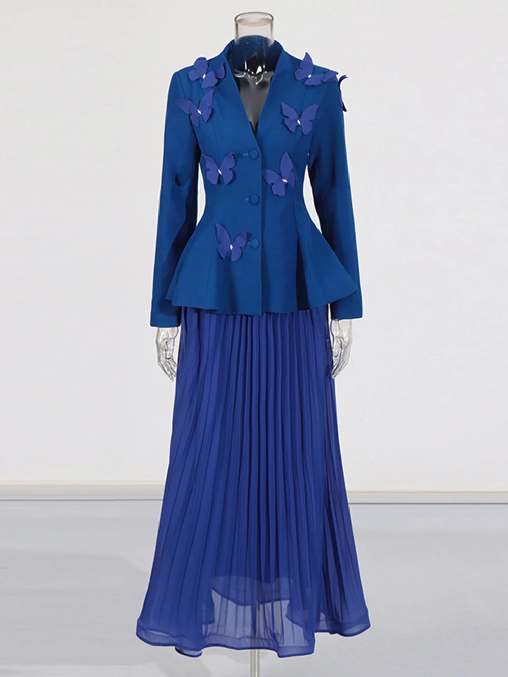 Modphy Элегантный блейзер Плиссированная юбка Комплекты женских с бантом