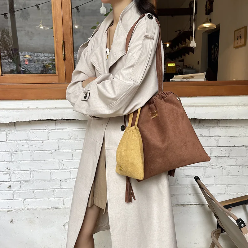 Модная сумка-ведро на шнурке женская версия Instagram модная сумка плечо большой