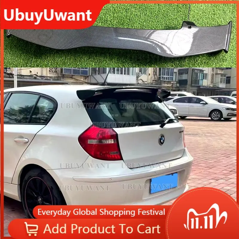 

Roof Spoiler for BMW 1 Series E81 E82 E87 E88 2004-2011 REAR WING SPOILER Abs Carbon Look Lip Spoiler Hatchback Universal