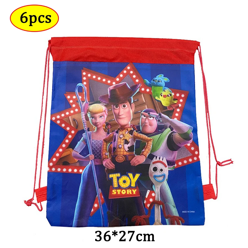 

Disney Toy Story Theme Non-woven Fabric Drawstring Bag Kids Birthday Travel Storage Bags Baby Shower Party Gift Bag Decorations