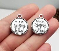 10pcslot 20x24mm antique silver plated tree charms miami travel pendants diy keychain necklace supplies jewelry accessories