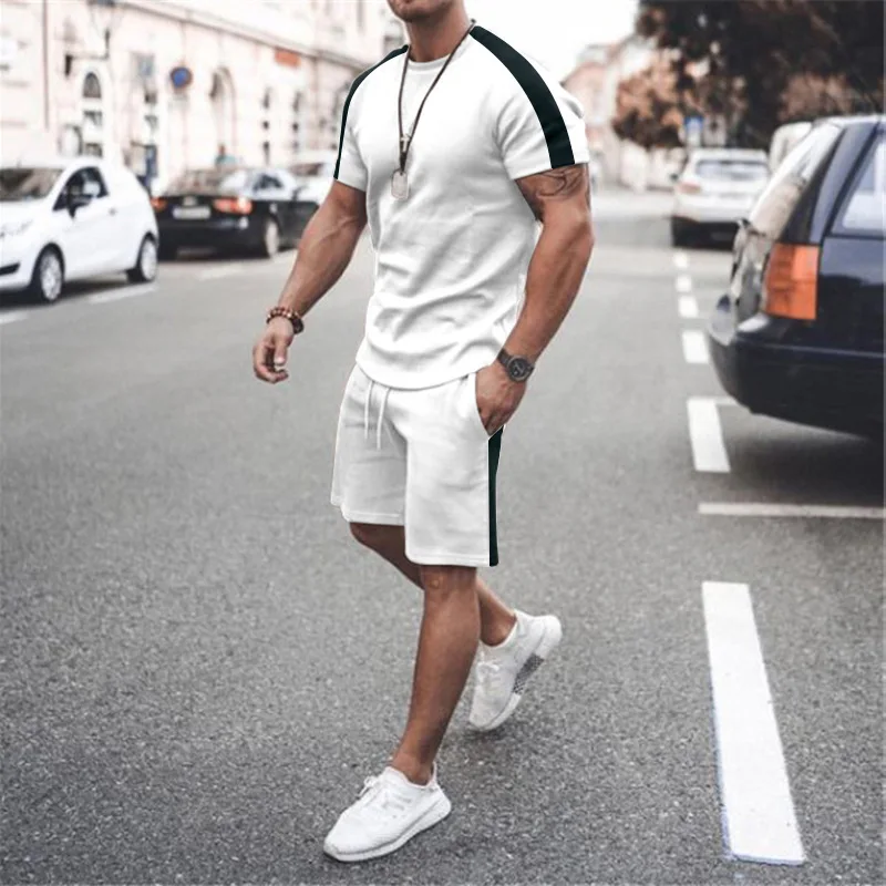

Men's Activewear 2 Piece Colorful Summer Sports Hawaiian Suit Short Sleeve Shirt and Shorts Casual Fashion Men's Clothing