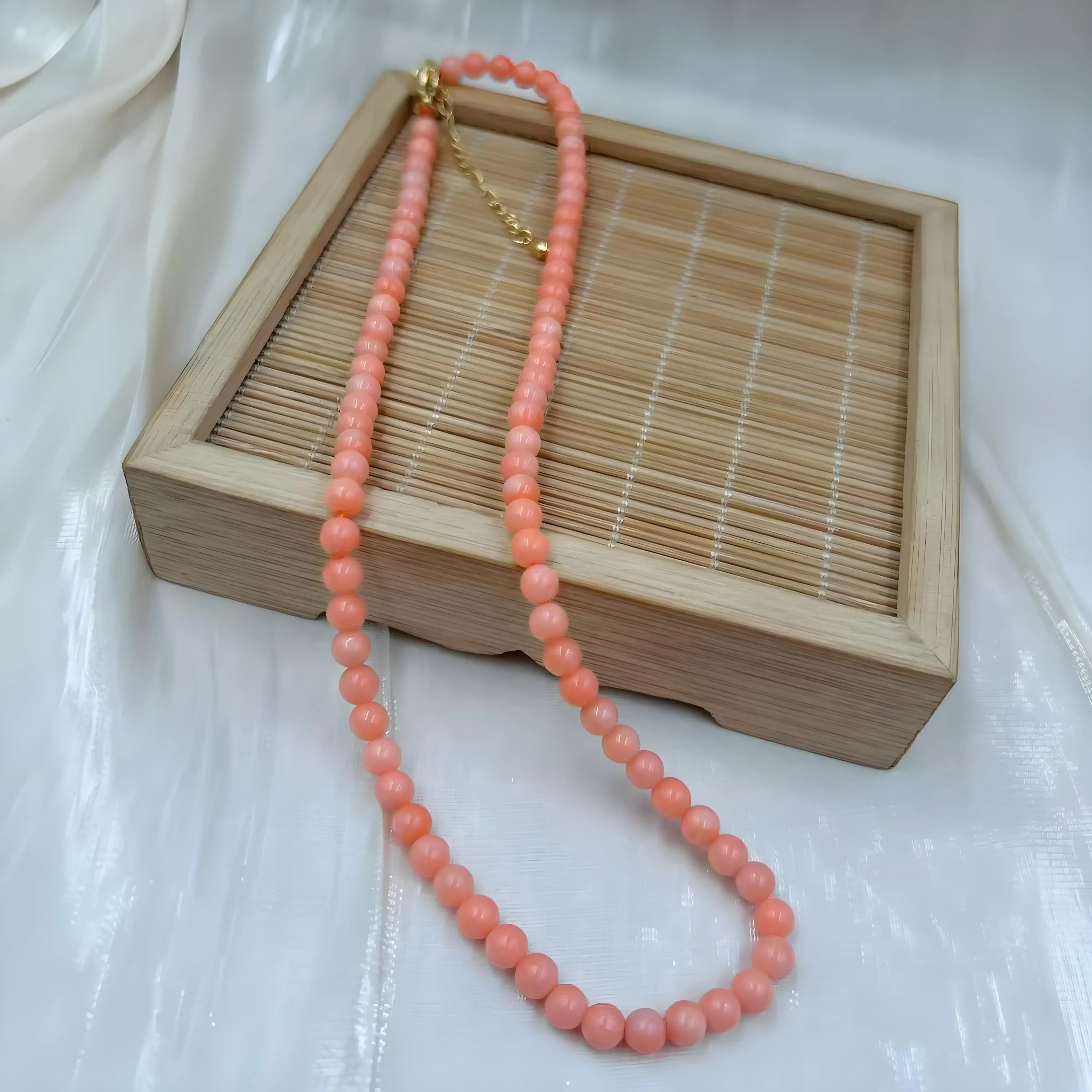 6 мм розовые винтажные ювелирные изделия из натурального морского бамбука