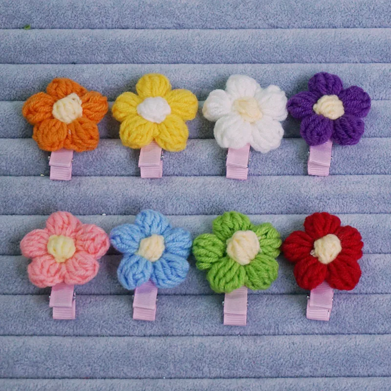 

Girl Kids Flower Hair Clip Cute Wool Hat Glasses Hairpins Children Hair Accessories Gifts 5cm