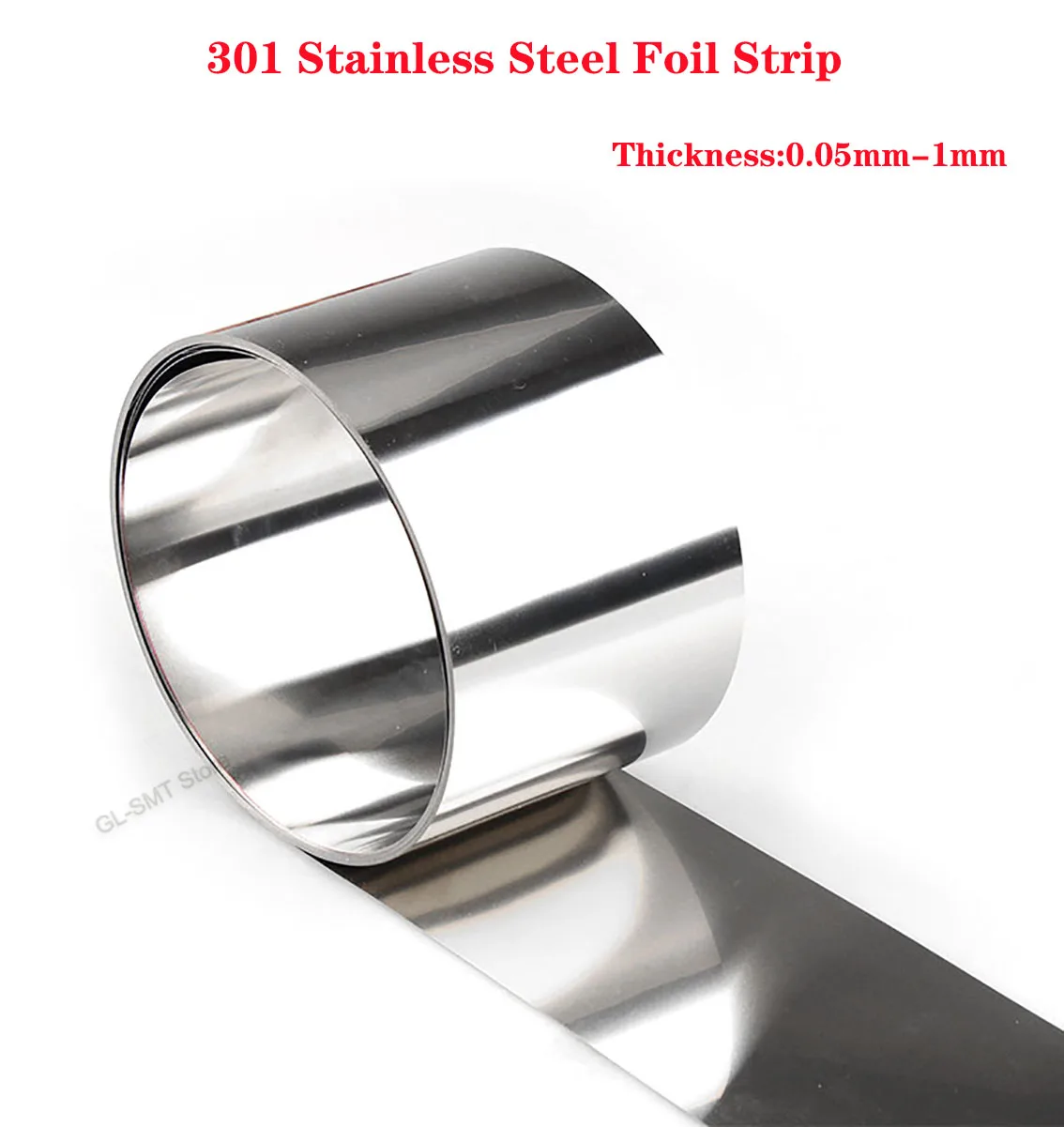 

1Pcs 301 Stainless Steel Strip Thin Plate Sheet Foil Thickness 0.05/0.06/0.07-1mm x Wide 100/300mm x Length 1000mm