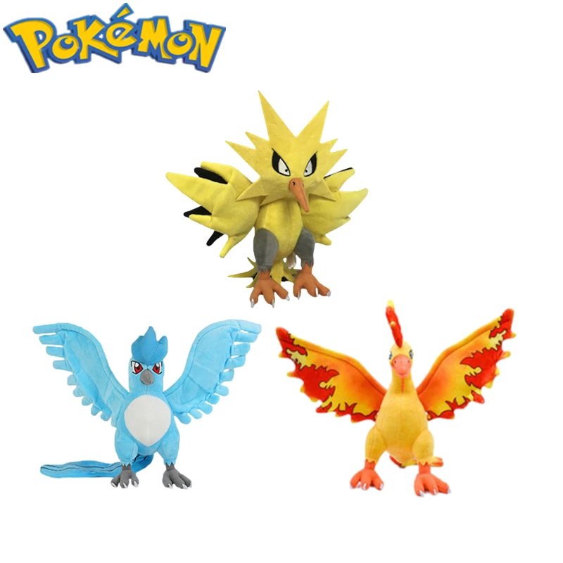 

Плюшевая кукла Pokemon three saint bird, модель игрушек Articuno, детские игрушки, подарок на день рождения и Рождество, милые украшения для комнаты