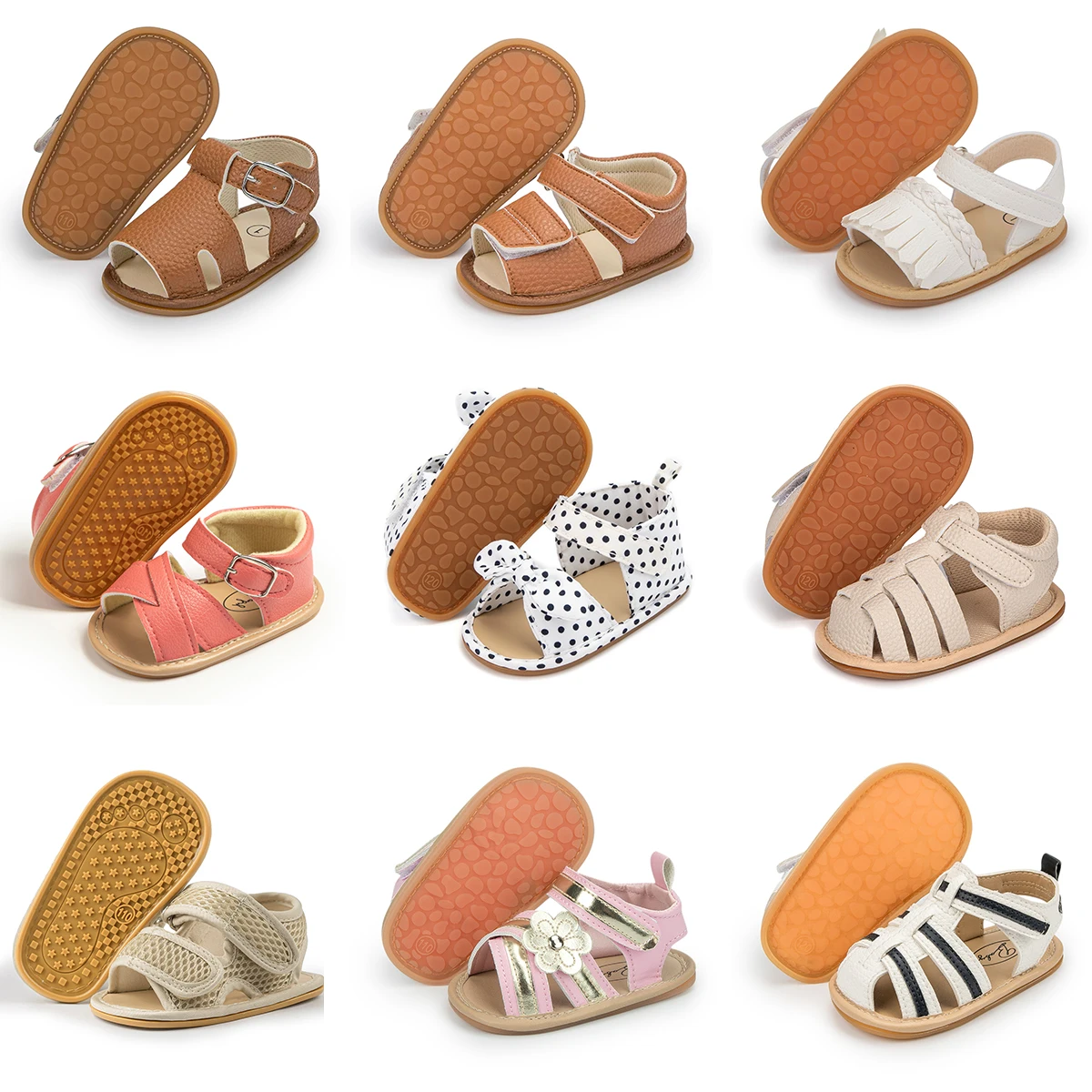 KIDSUN Summer Baby Shoes Boys Girls Garden Sandals Flat Shoes Soft Rubber Soles Non-Slip Toddler First Walker Shoes