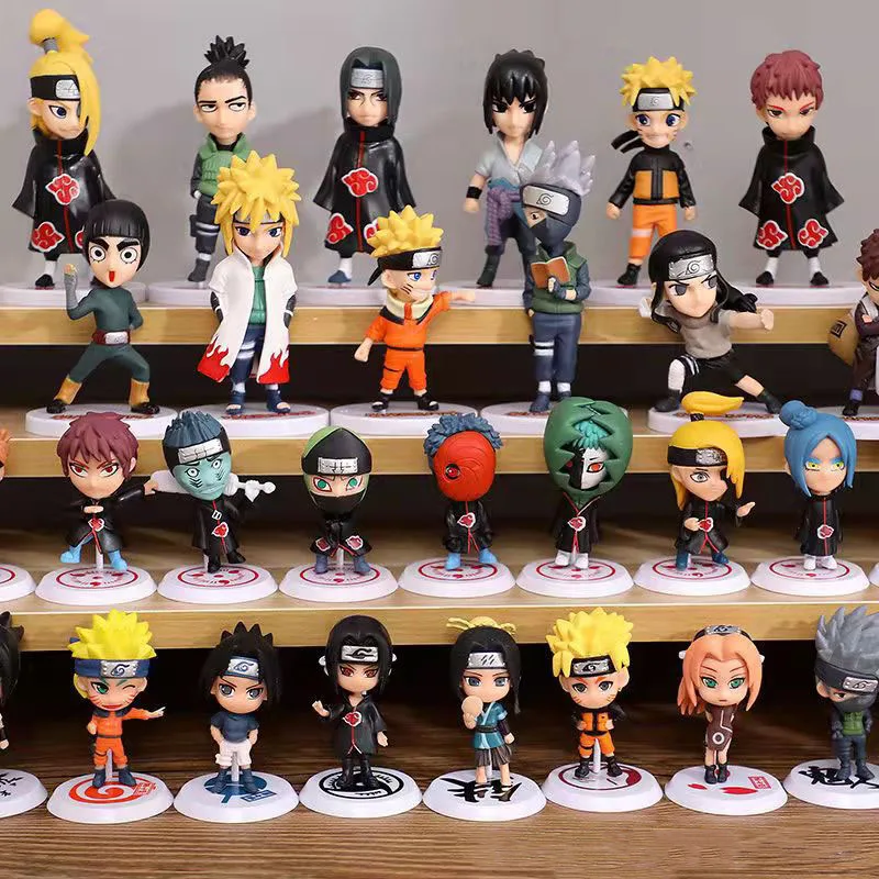 

Искусственная кожа Наруто полный набор кукол Q Version Naruto Sasuke Kakashi Xiao unit и серия украшений