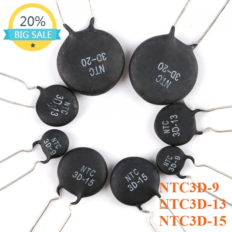 

10PCS NTC3D NTC Thermistor Negative Temperature Coefficient Resistor 3R 3ohm 9mm 13mm 15mm NTC3D-9 NTC3D-13 NTC3D-15