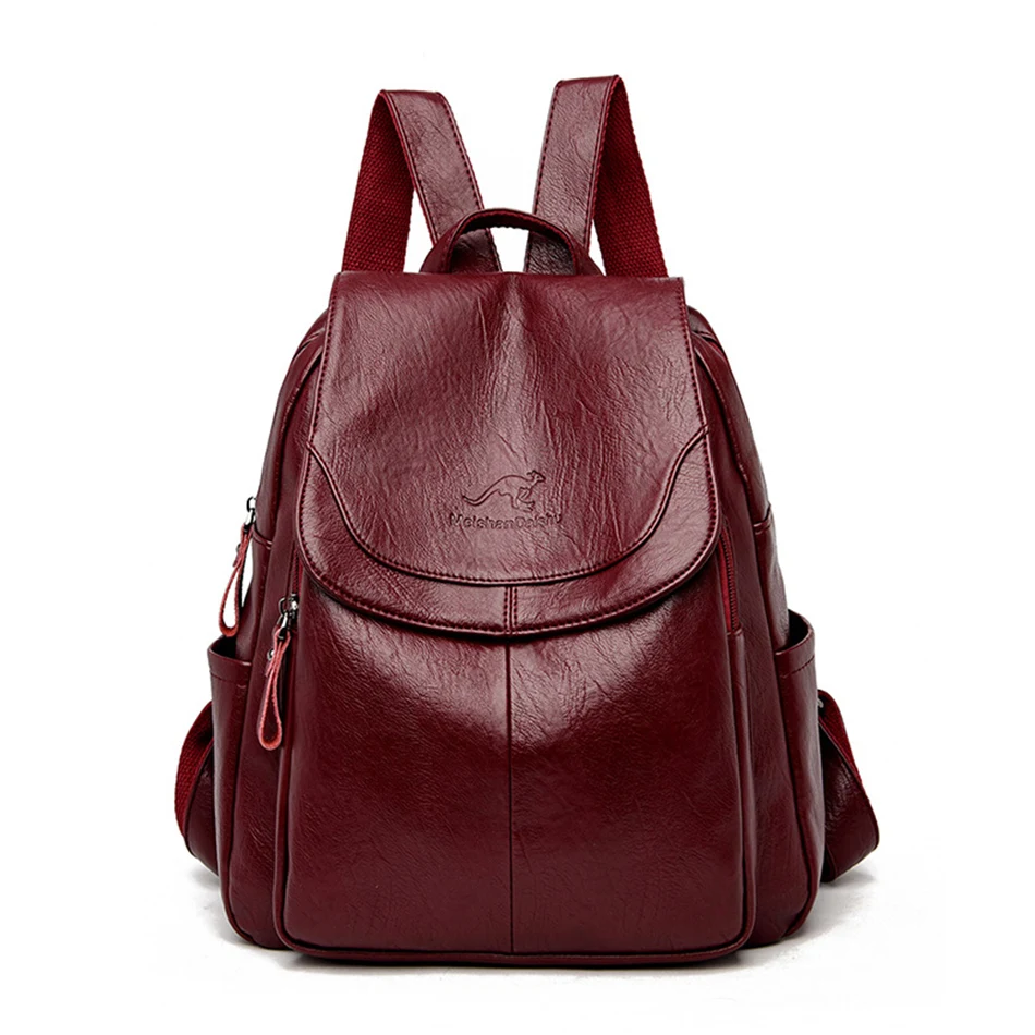 

White Women Backpack Female Leather Backpacks Ladies School Bags for Girls Large Capacity Travel Back Pack Rucksacks