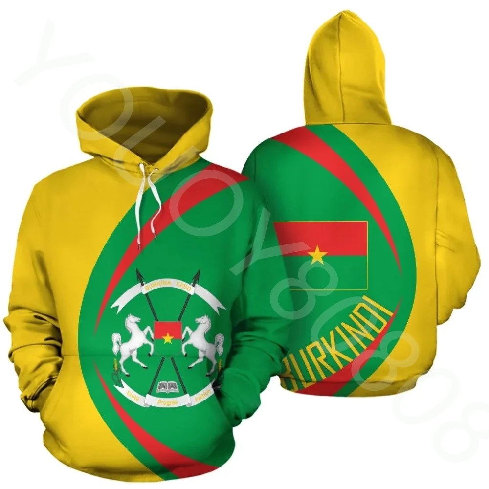 

Africa Zone Hoodie - Sweatshirt Men's Country Street Harajuku Kina Faso Pride Burkina Faso Sweatshirt - Round Style -