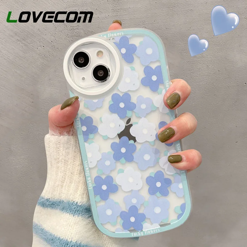 

INS Flowers Round Lens Protector Phone Case For iPhone 13 Pro Max 11 Pro Max 12 Pro Max X XR XS Max Shockproof Soft Bumper Cover