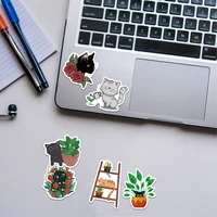50pcs cartoon plant cat stickers for scrapbook stationery laptop kscraft diy cute sticker craft supplies scrapbooking material