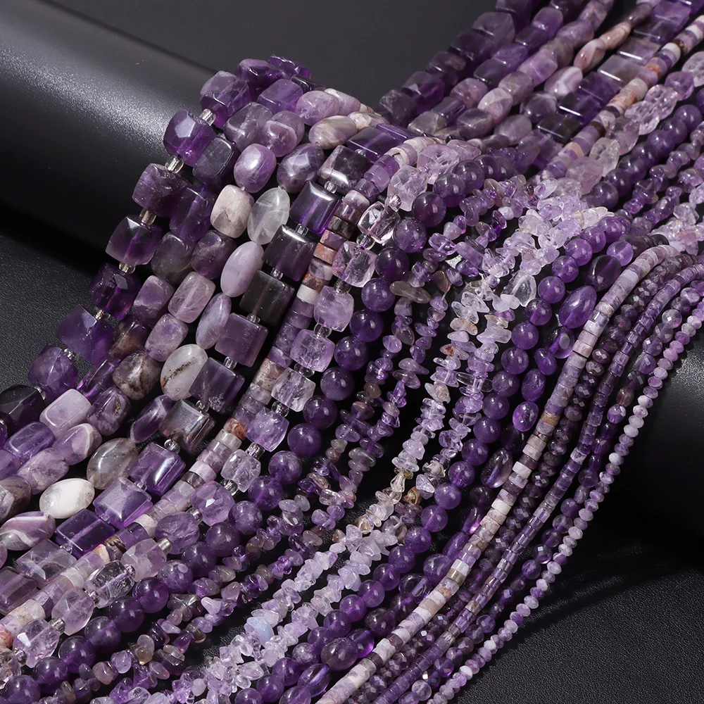 Натуральный камень фиолетовые аметисты свободные бусины нерегулярные круглые