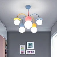 nordic creative childrens room lamp modern simple led bedroom ceiling lamp girl boy planet chandelier lamps for bedroom