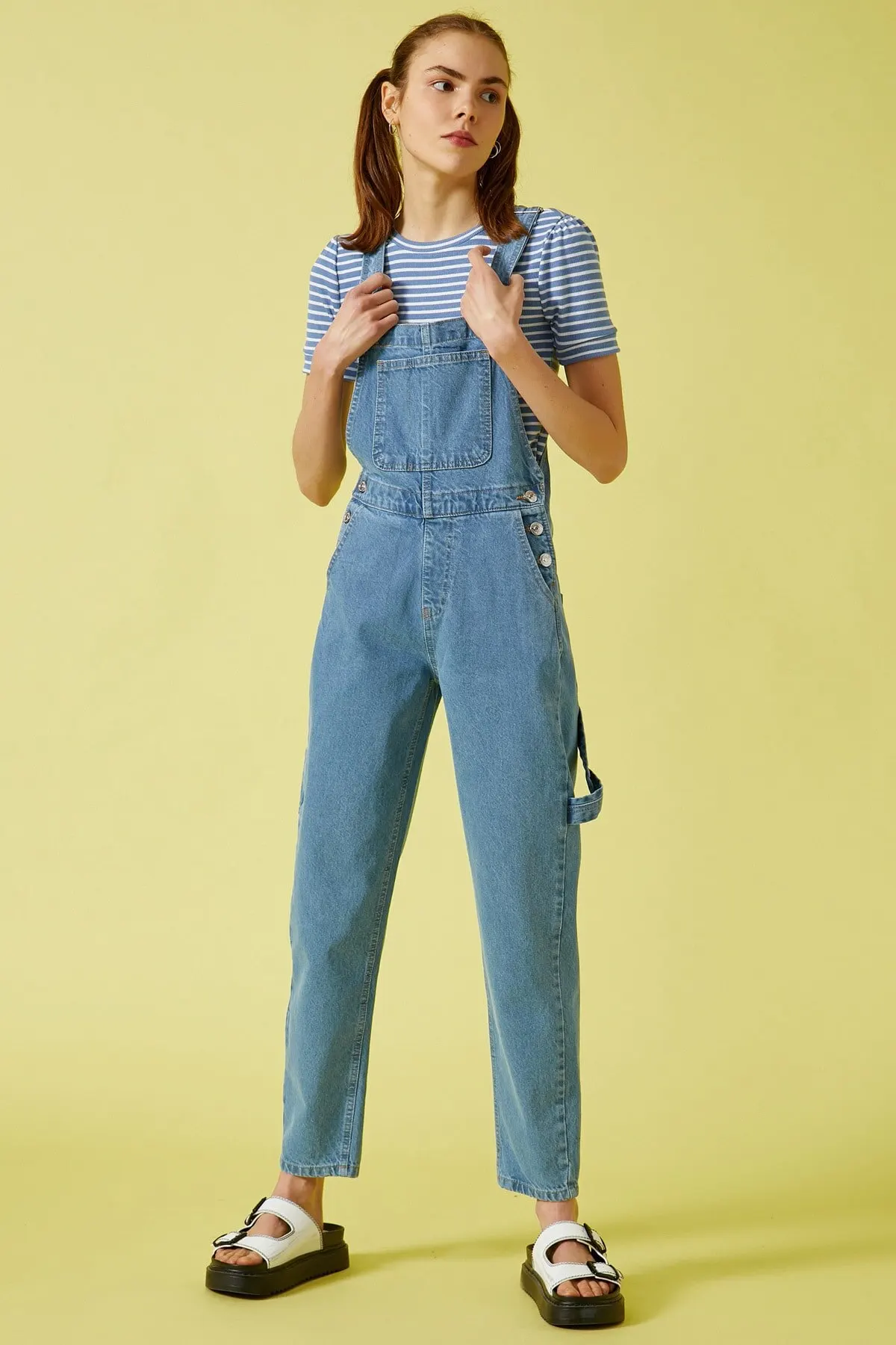 

Женский комбинезон, комбинезон цвета индиго среднего размера, модный качественный тканевый мешковатый брючный комбинезон без рукавов, пов...