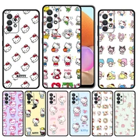 case cover for samsung galaxy a12 a52 a51 a50 a71 a32 a02s a41 a22 a33 a53 a73 4g 5g funda official hello kitty characters tile