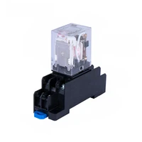 1pcs hh52p my2nj dpdt small coil general electromagnetic intermediate relay switch with socket base led dc 1224v ac 220380v