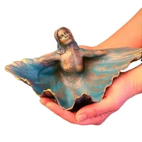 creative ocean treasure bowl exquisite clam shell goddess desktop storage ornament character sculpture art resin craft ornament