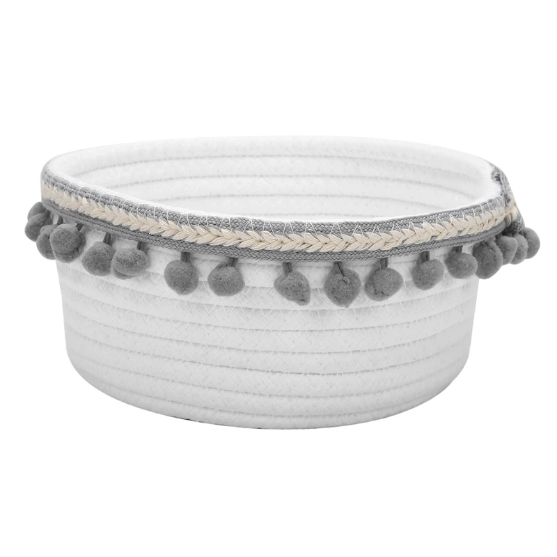 

Ball Cotton Rope Woven Storage Basket Desktop Cosmetics Storage Basket Nordic Style Debris Storage Box