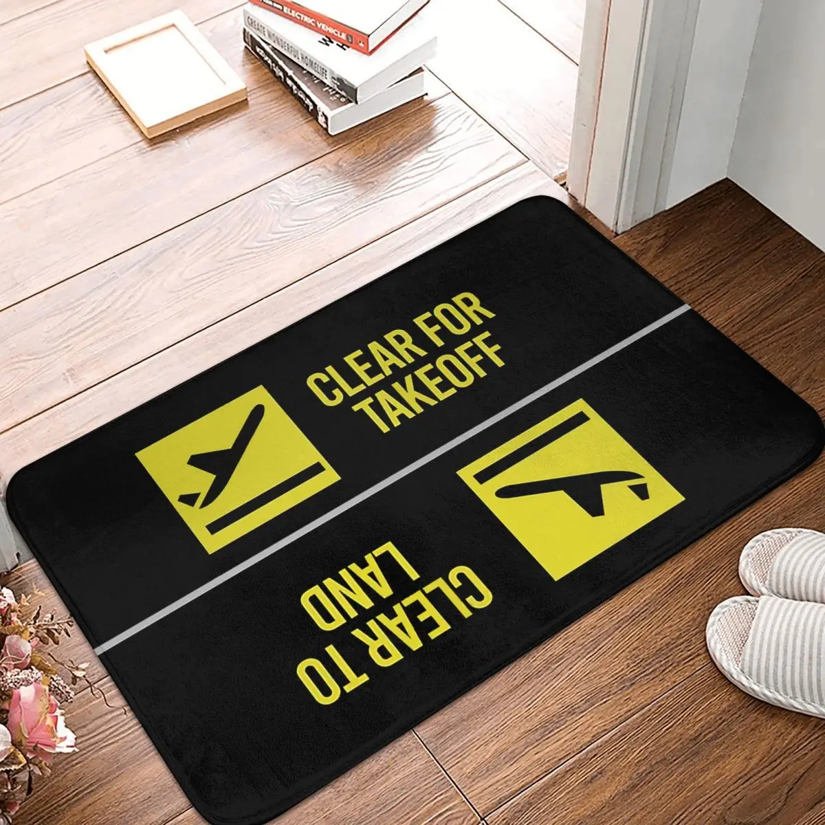 

Aircraft Airport Bath Non-Slip Carpet Clear For Takeoff & Landing Bedroom Mat Entrance Door Doormat Floor Decor Rug