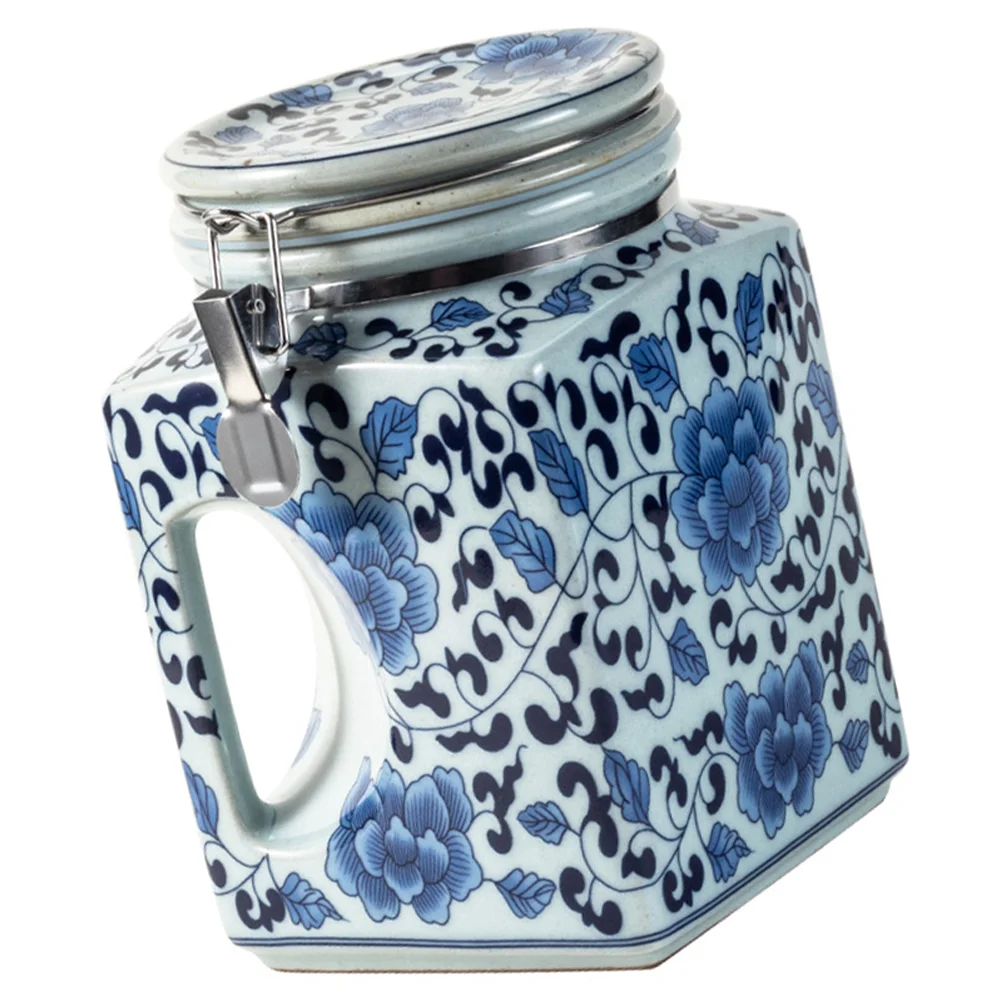 

Tea Storage Jar Canister Container Ceramic Kitchen Candy Holder Can Household Function Multi Porcelain Tin Caddyflour Loose