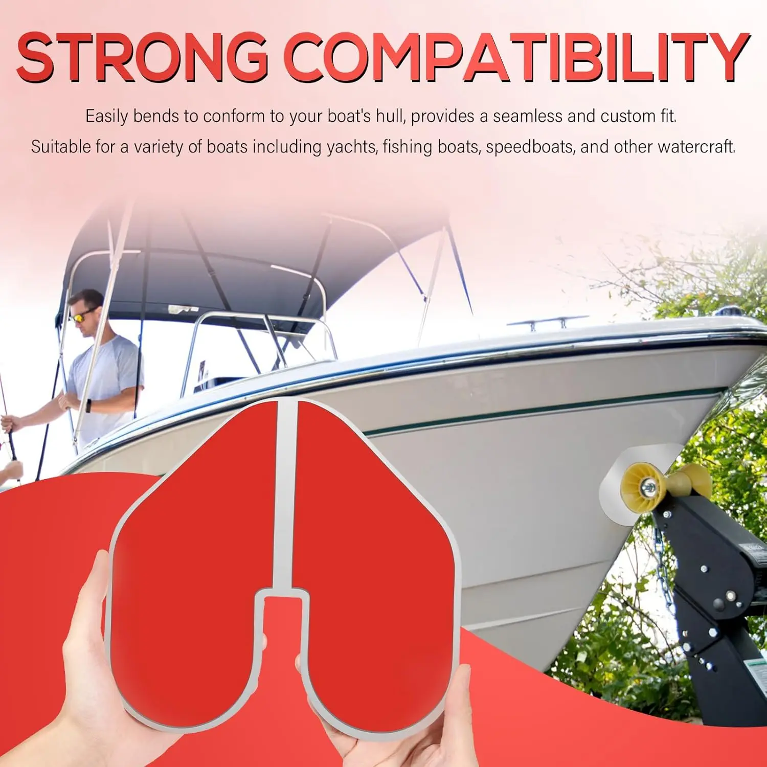 TM 80638 Защита от лука с насечкой для лодок из нержавеющей стали клейкой полировкой