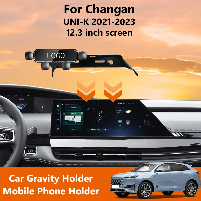 

Гравитационный Автомобильный держатель для телефона с вращением на 360 ° для Changan UNI-K 2021-2023, экран 12,3 дюйма, кронштейн GPS для IPhone, Samsung, Huawei