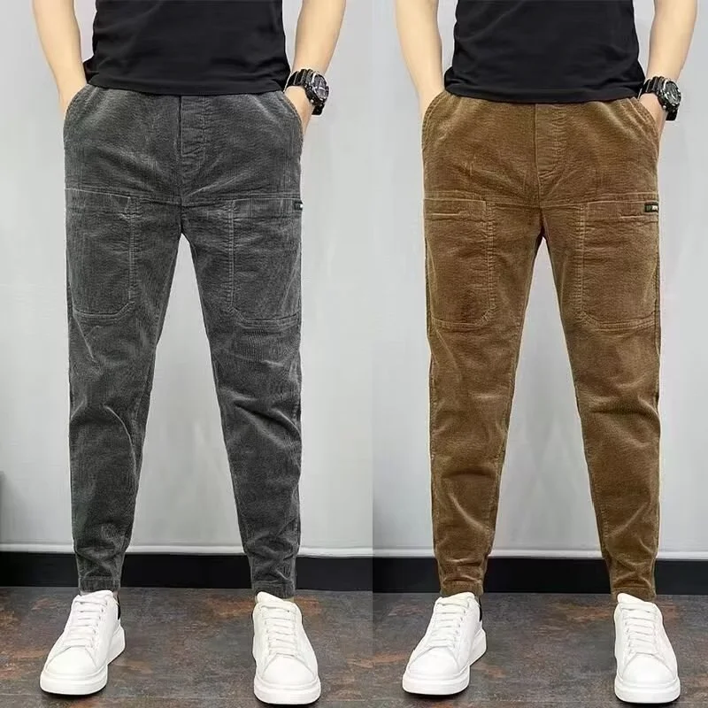 

Cordylona Haren Gong Pants Male Foot Slim Pocket Slim Slims Pants